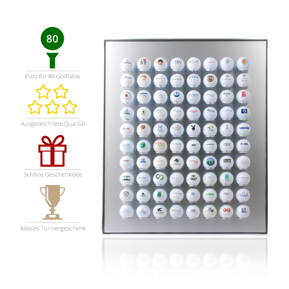 KNIX Présentoir de balles de golf de qualité supérieure en aluminium pour 12, 24, 36, 48, 64, 80 ou 140 cm
