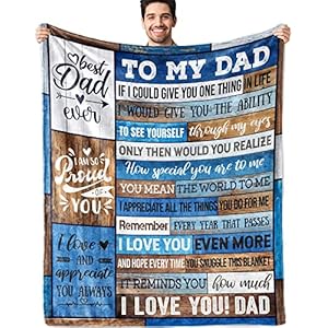Dad Birthday Gifts for Dad from Daughter Son Best Christmas Dad Gifts Soft Throw Blanket Valentines Day Birthday Gifts…