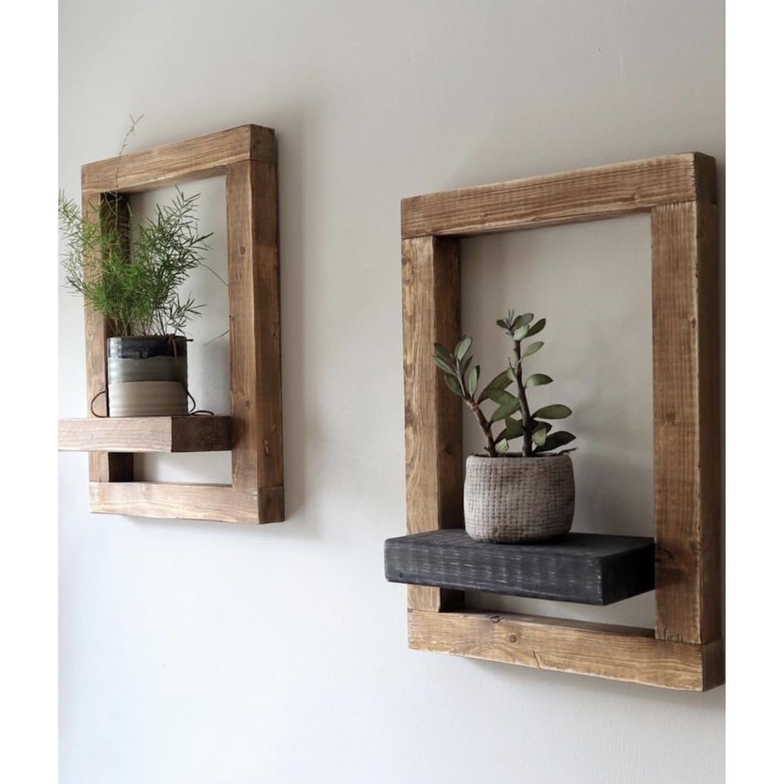 Set of 2 Floating Shelves, Planter, Wall Art, Home Decor Items-image-32