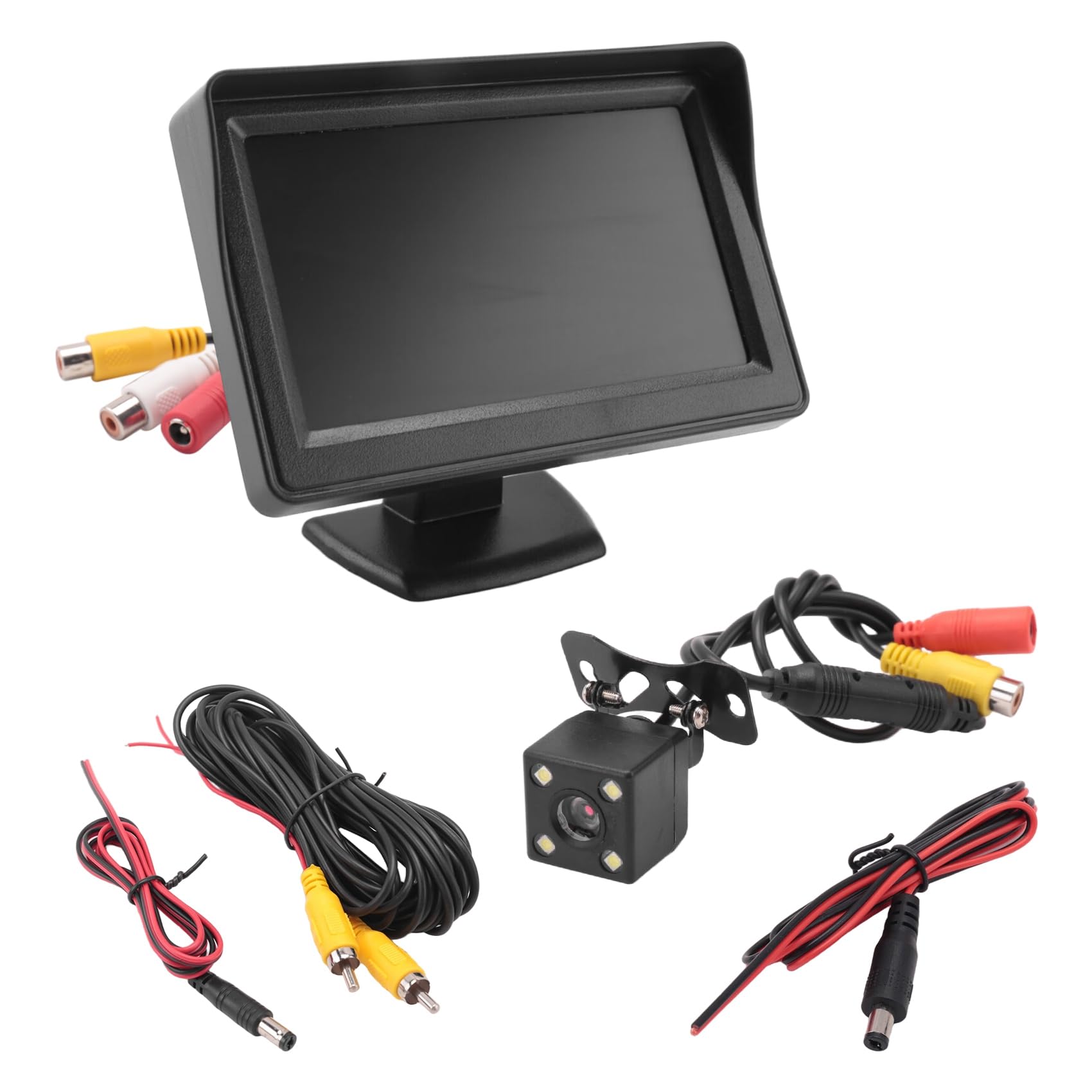 de câmera de ré de alta definição 12 V universal com tela LED de mesa de 4,3 polegadas