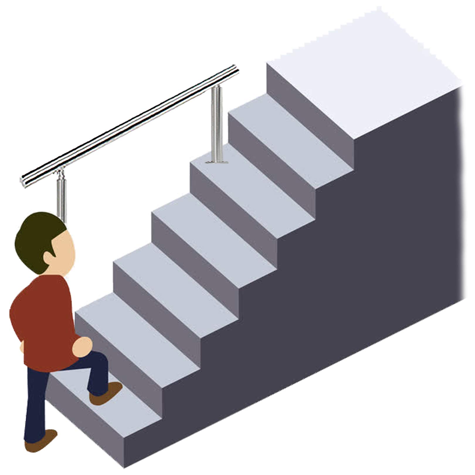 LWJSOCP Stair handrail Handrail railing made of stainless steel, without crossbars for The interior installation of stair handrails