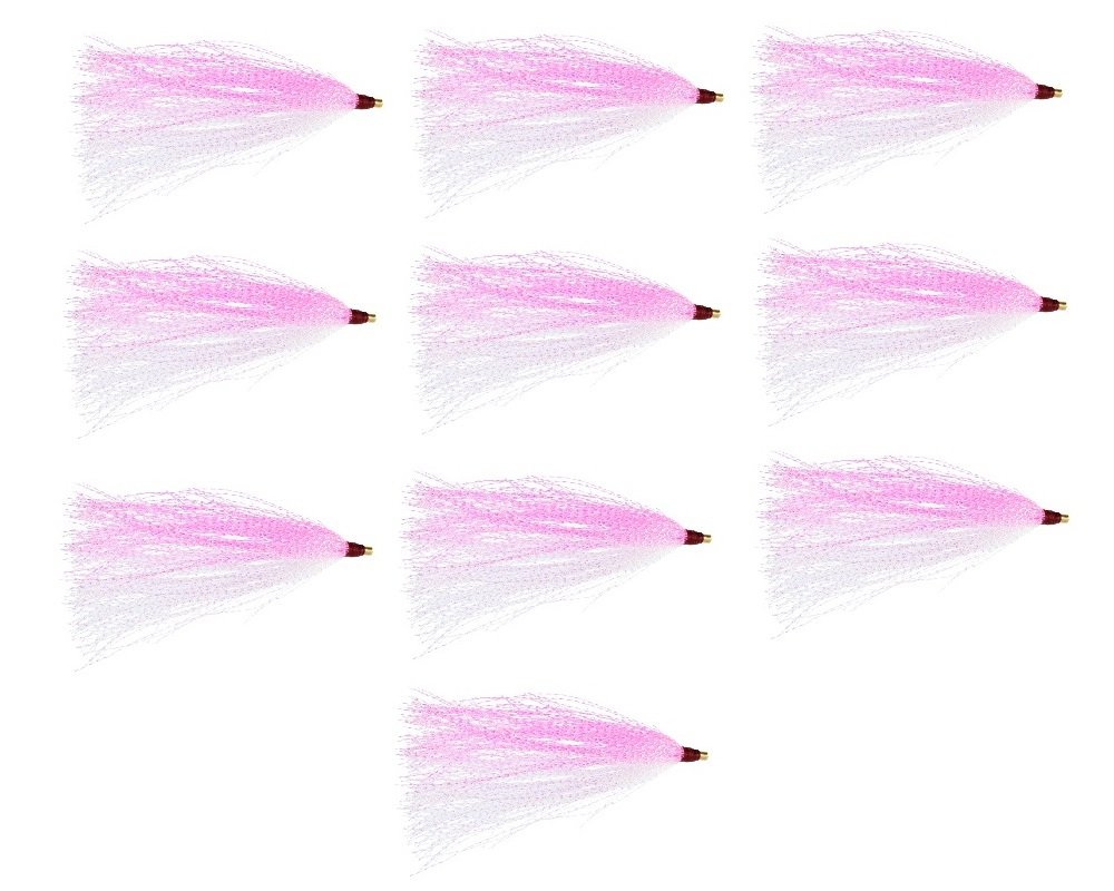 LAST CAST TACKLE Bucktail Teaser - 10 Pack (Pink/White)