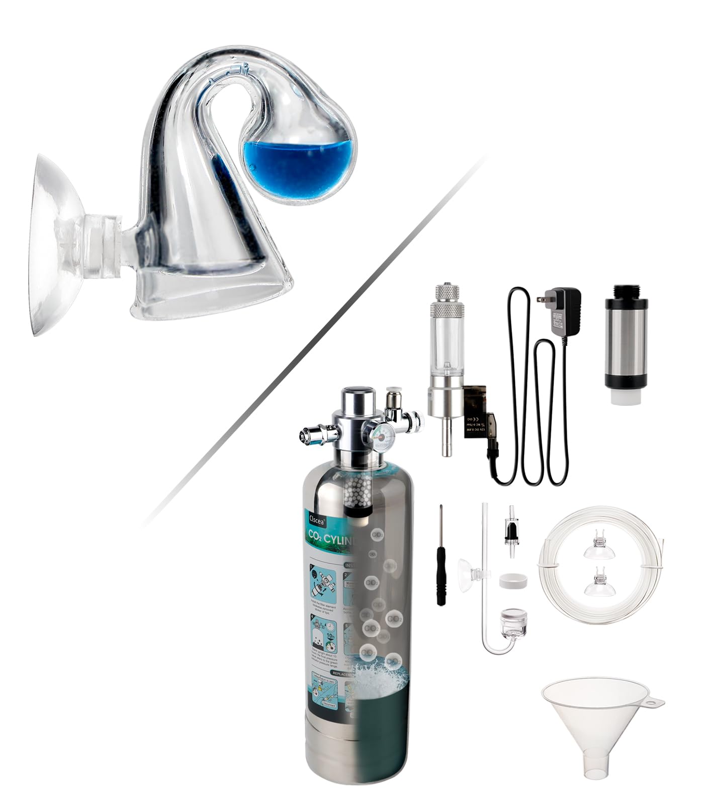 1.3 L CO2 System Generator & Glass CO2 Indicator