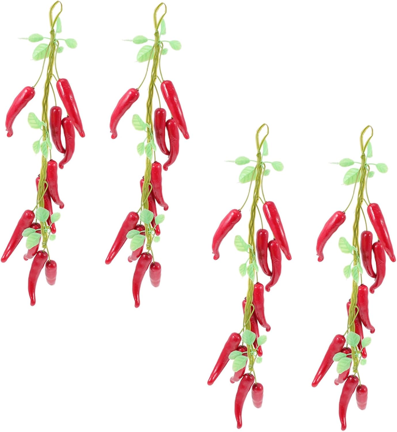 VALICLUD 4pcs Lifelike Fake Pepper Strings Kitchen Decoration Photo Prop Farmhouse Ornaments Early Education for Home and Party Display
