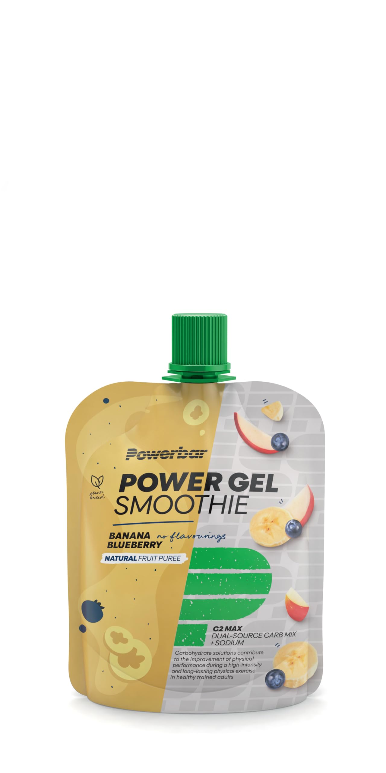 Powerbar - PowerGel Smoothie - Banana Blueberry - 16x90g - Batido energético vegano - Magnesio, sodio y maltodextrina