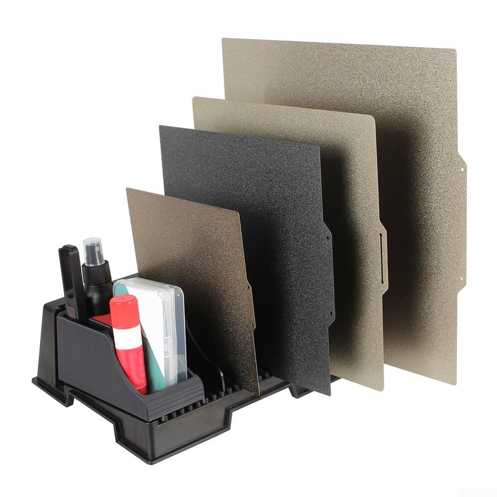 Dispositivo di archiviazione per stampante 3D con ripiano sul lato destro e scomparto chiuso sul lato sinistro per forniture (D)