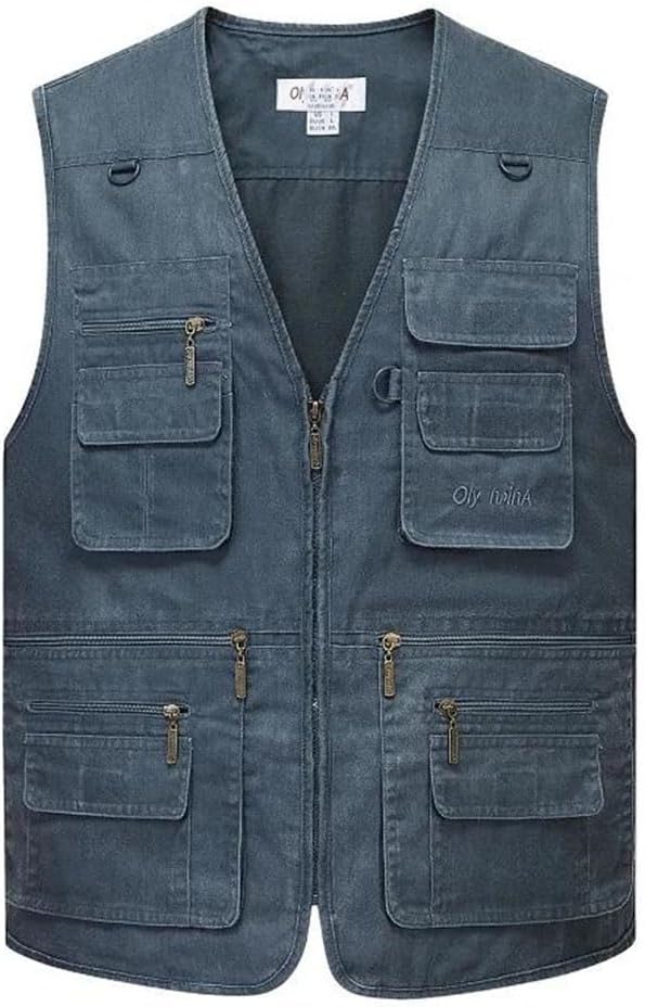 Men's Plus Size Multi Zip Pocket Cargo Hiking Outdoor Truck Vest