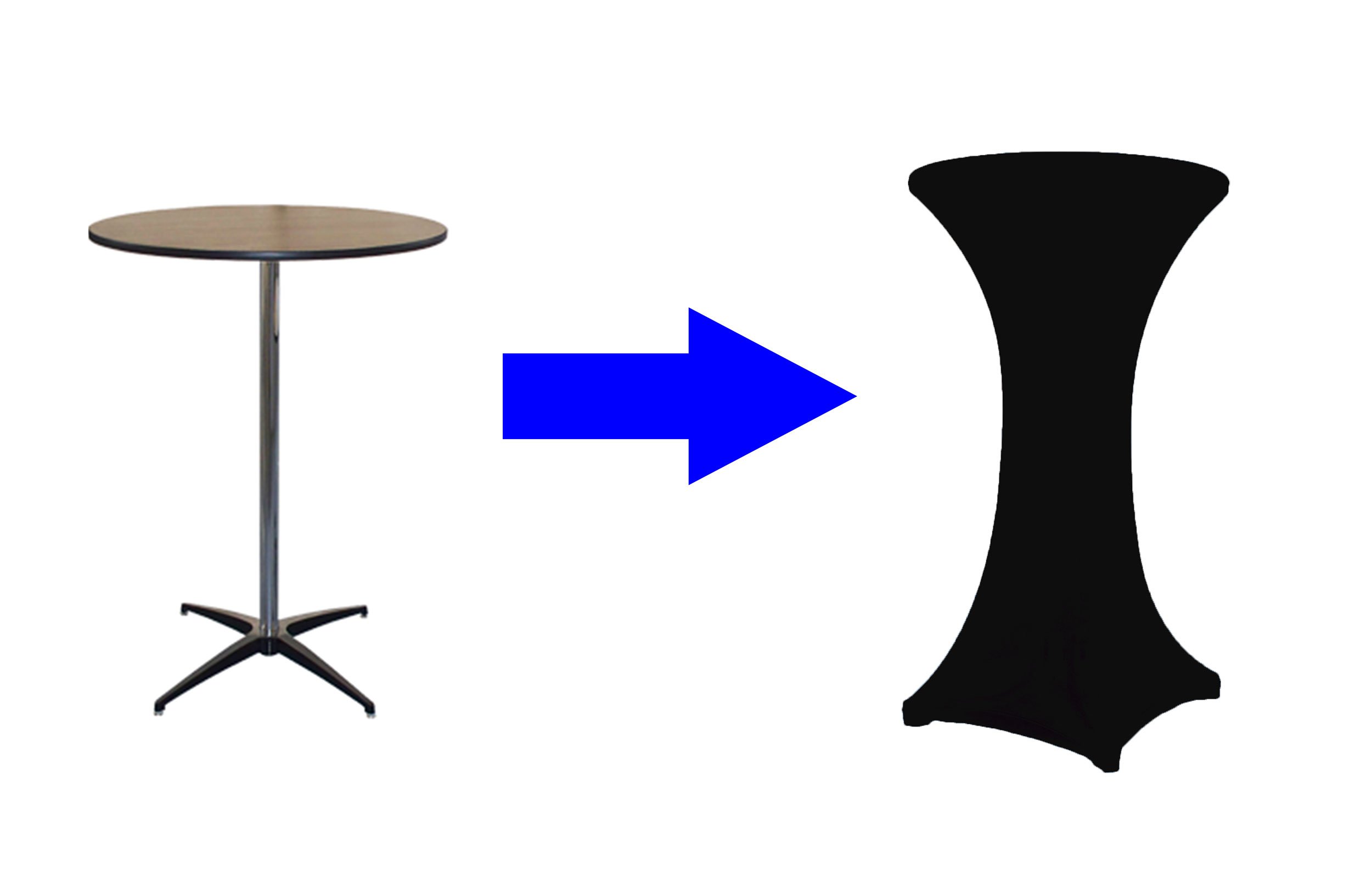 Wedding_Decorations Spandex Cocktail Table Cover Tight Fit Cloth Lycra Vendor Catering Conferences Kit (80cm, Black)