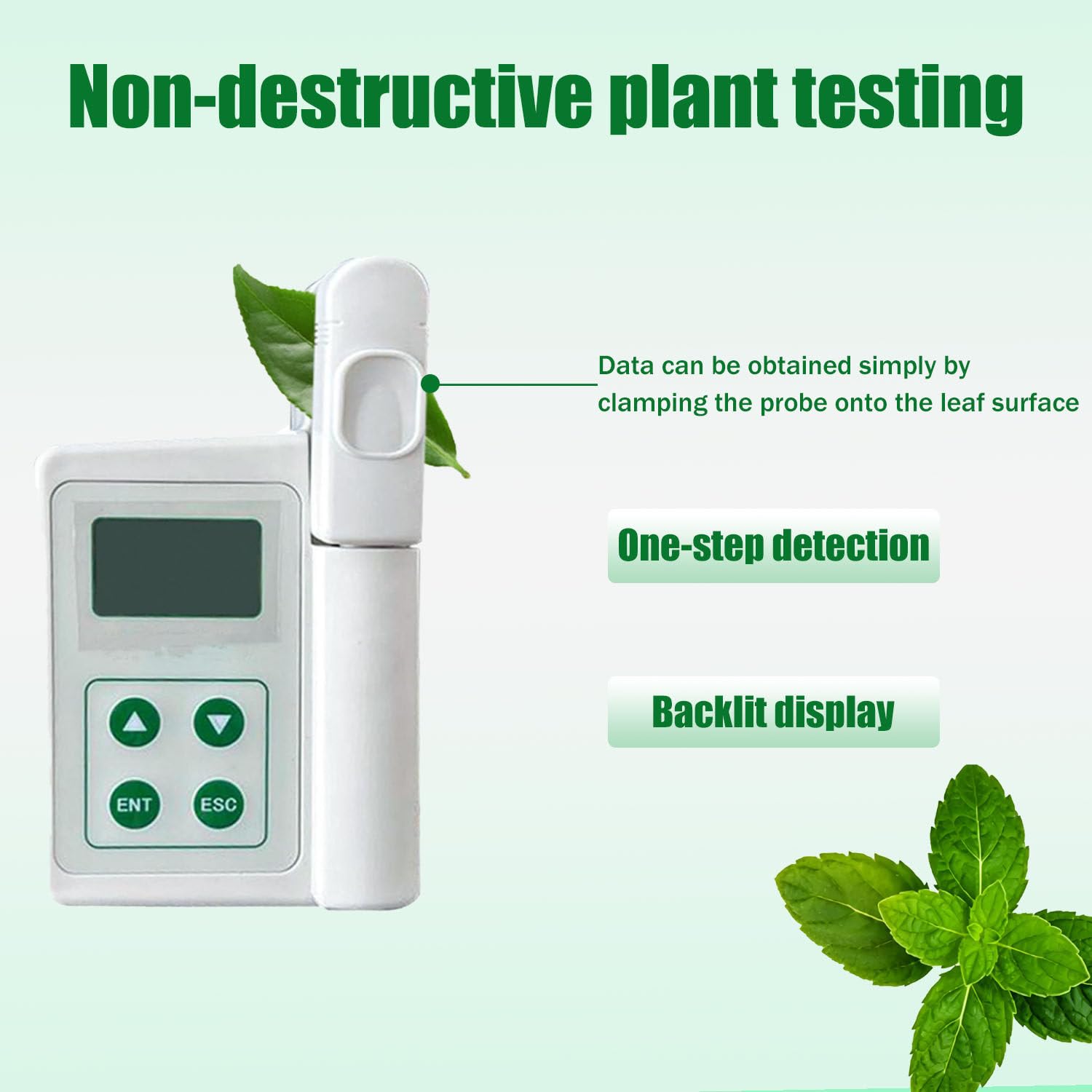 Medidor portátil de clorofila SPAD, analizador de nitrógeno foliar con Almacenamiento y exportación de Datos para monitoreo de Cultivos PlantChlorophyllAnalyzer
