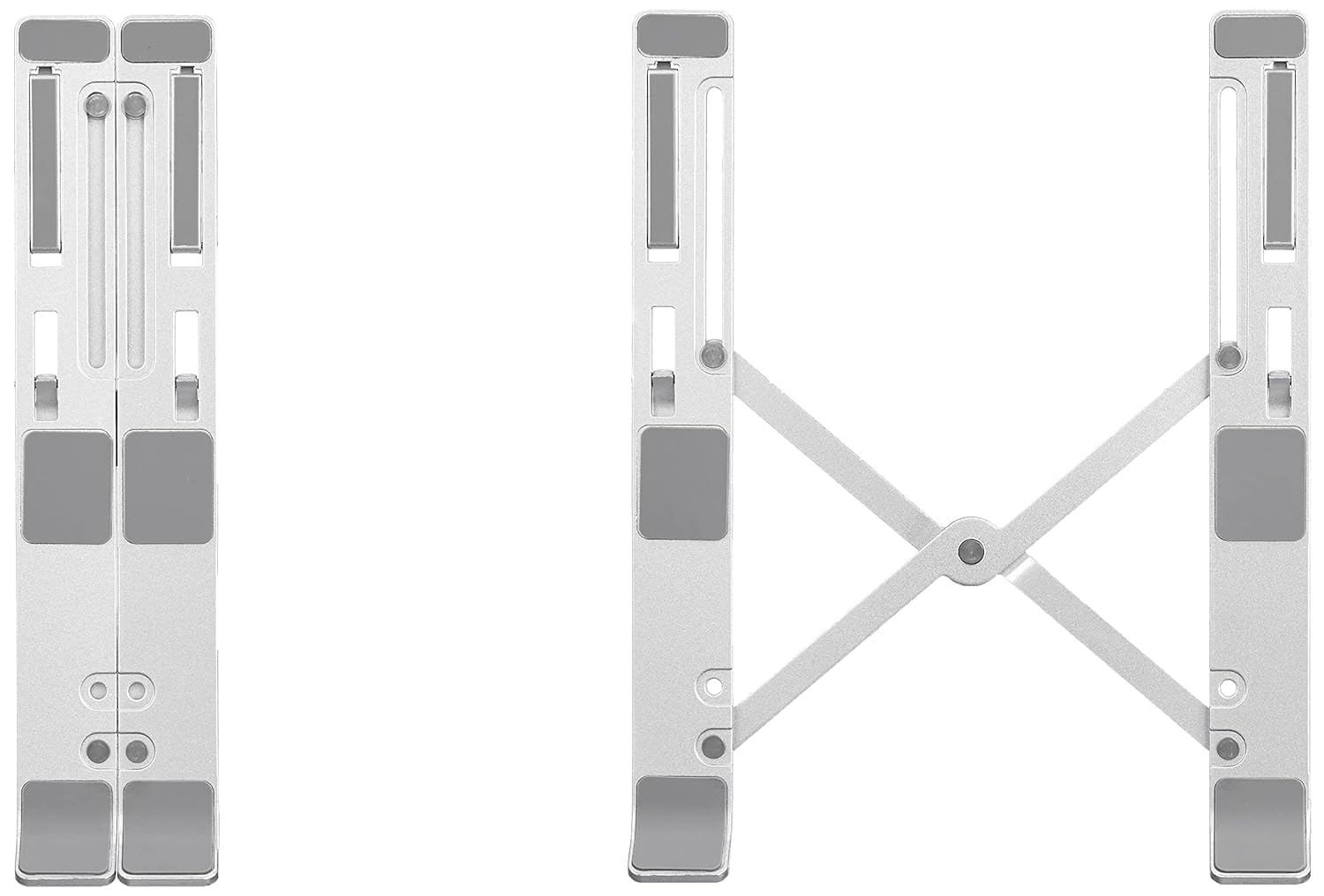 Black-R 6 Angles Adjustable Aluminum Ergonomic Foldable Portable Tabletop Laptop/Desktop Riser Stand Holder Compatible for MacBook, HP, Dell, Lenovo & All Other Notebook (Silver) 9 61yzwSPnijL. SL1500