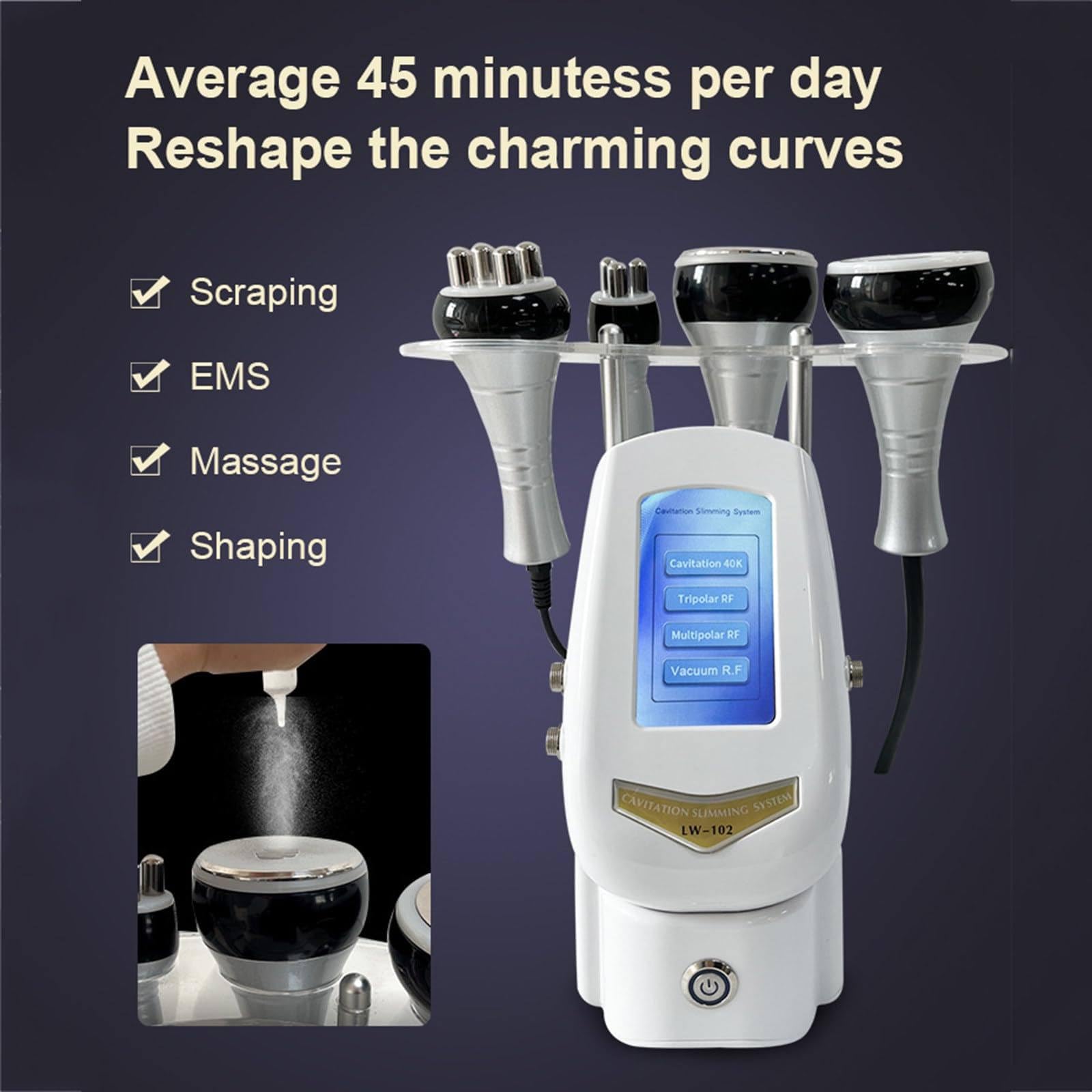 40K 4 In 1 Cavitation Ultrasonic Body Slimming Machine, RF Beauty