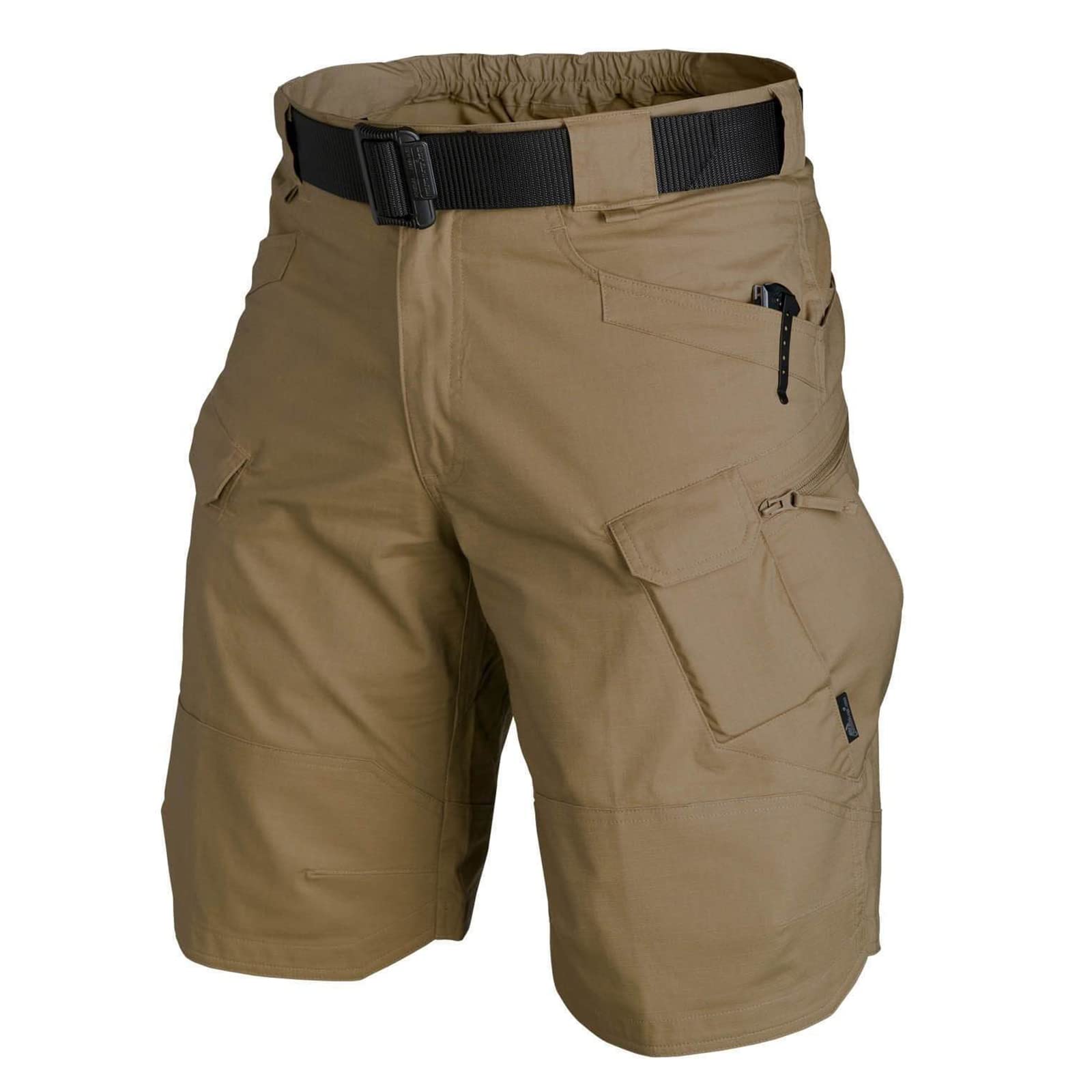 Men's Quick Dry Cargo Shorts Lightweight Outdoor Hiking Tactical Shorts with Multi Pockets(Size:M,Color:Brown)