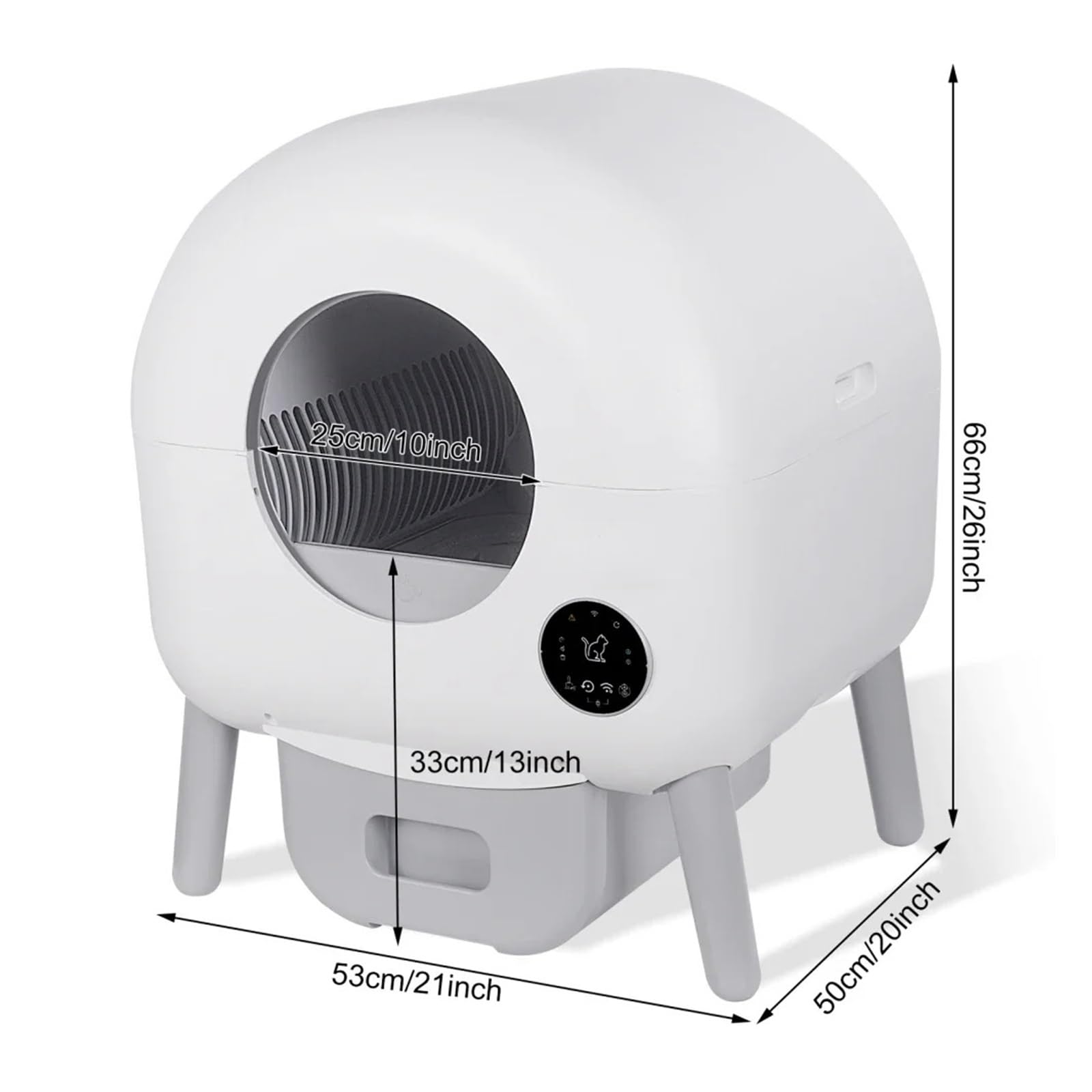 Lettiera autopulente - può Essere utilizzata da Gatti 2, a 23 libbre, lettiera Automatica for 100 Litri, agglomerante, Controllo Tramite App