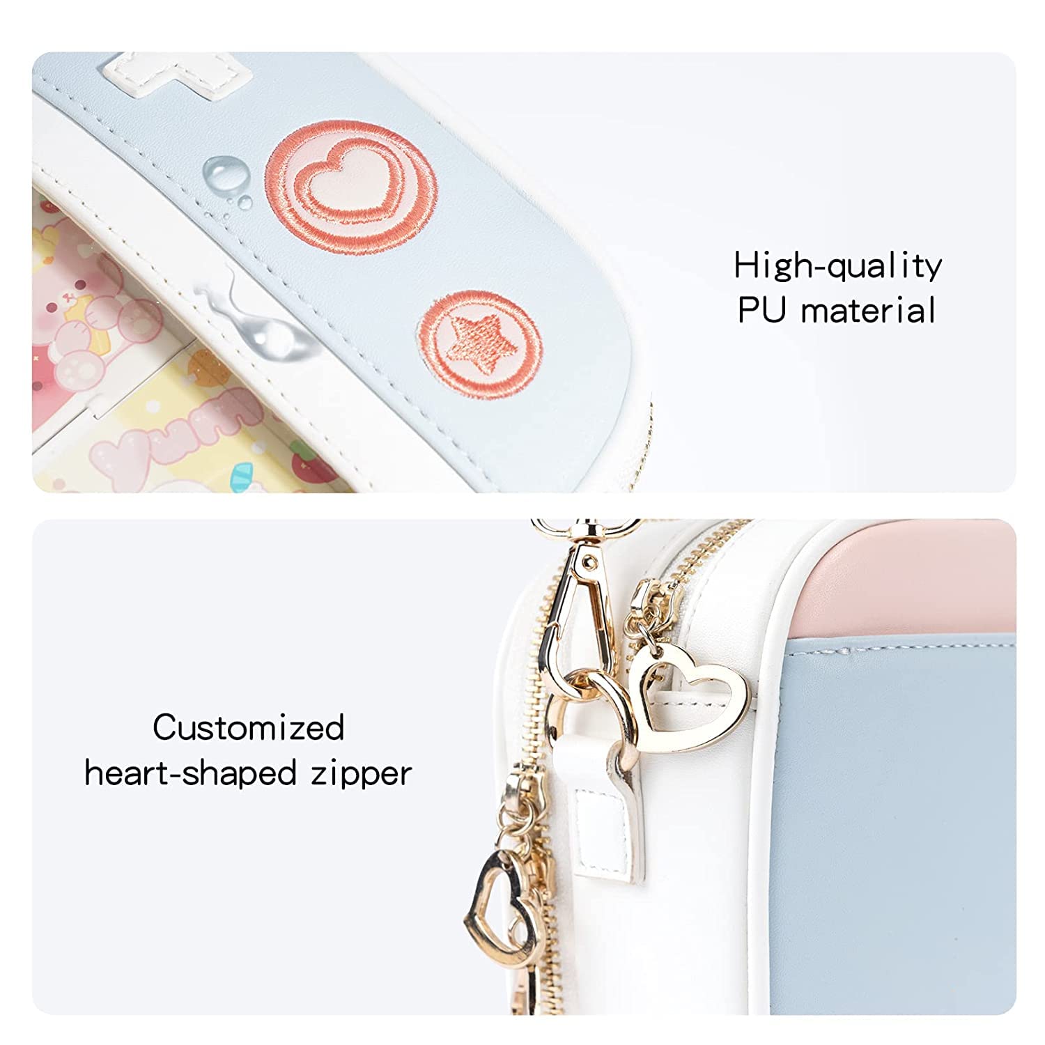 Geekshare Cute Carry Case Borsa a tracolla compatibile con Switch/Switch OLED - Custodia da viaggio sottile e rigida portatile per Switch Console