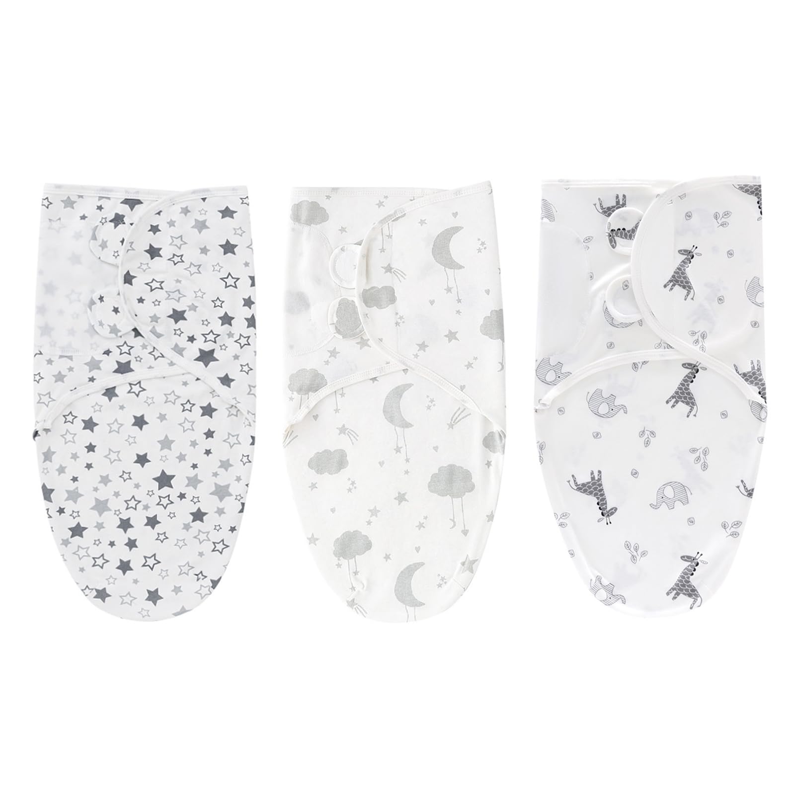 3 Pack Baby Swaddle Blanket Wraps for 0-3 Months, Breathable Cotton Fabric Baby Swaddle Wrap Baby Sleep Sack Baby Essentials for Newborn
