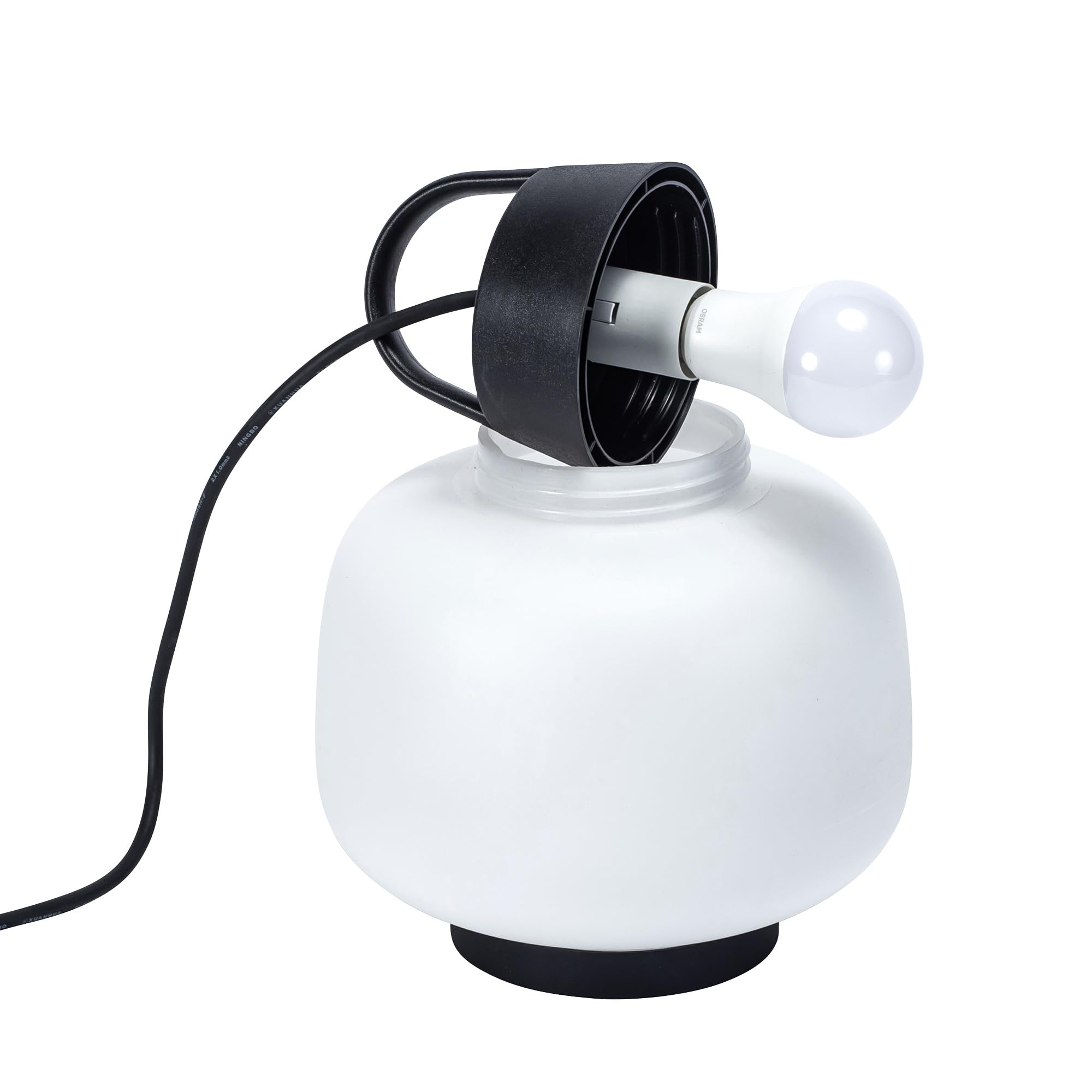 FORLIGHT Lamtam - Lámpara de Jardín Sobremesa E27, Asa para Colgar, IP44 Exterior, Negro, Iluminación Decorativa Resistente al Agua, Ideal para Terrazas y Patios
