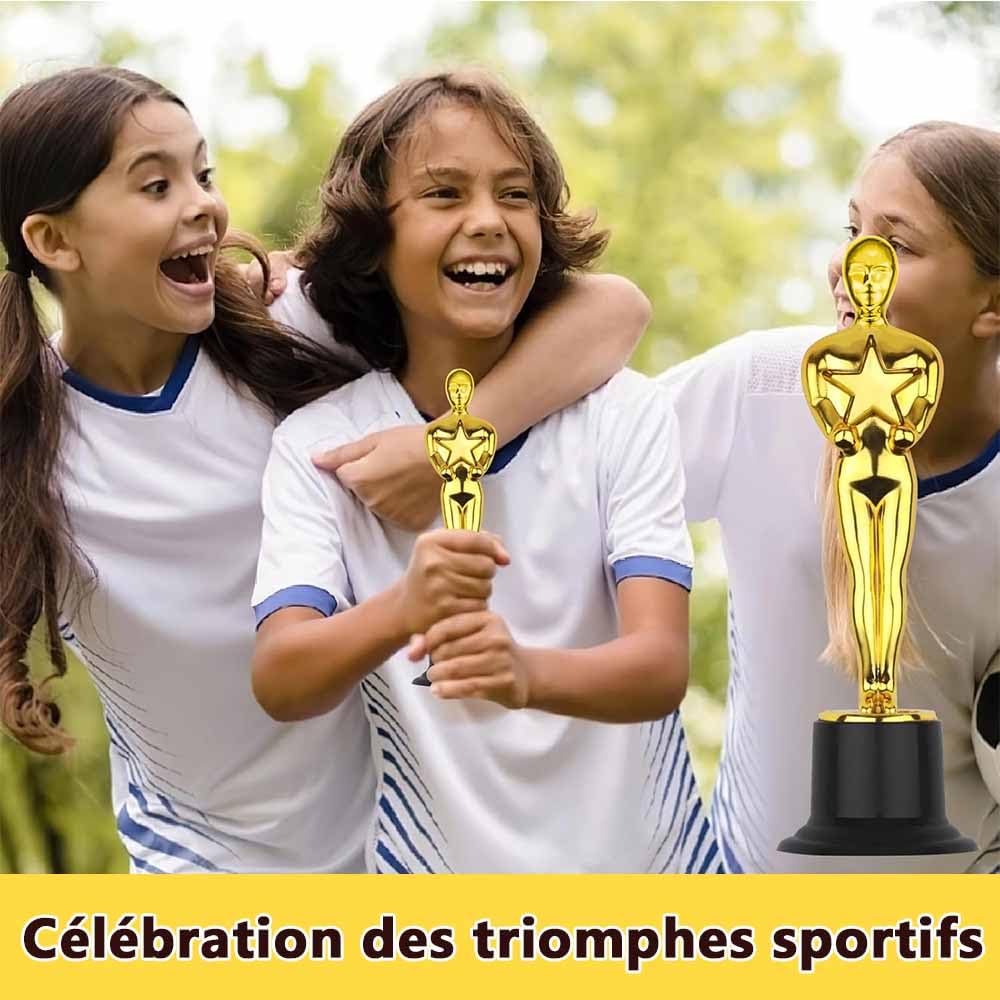 Voarge Trophées en Plastique Personnalisables, 12 Pièces, pour Football, Enfants, Écoles, Fêtes et Célébrations