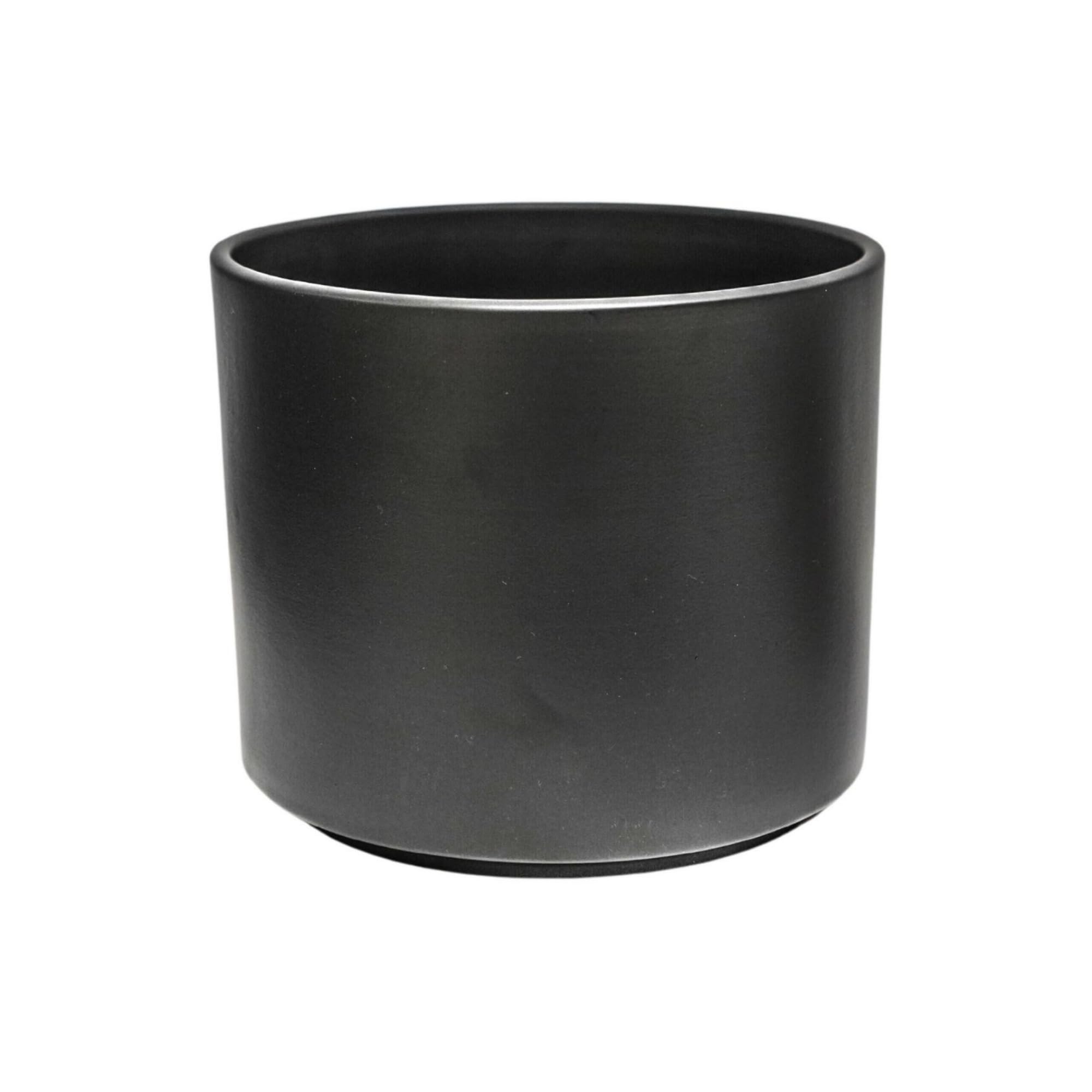 Ivyline Prague Planter in Anthracite - Waterproof & Durable - Stylish Indoor Cylindrical Ceramic Houseplant Pot with Matte Finish - H19.5cm x D22cm โ image 1