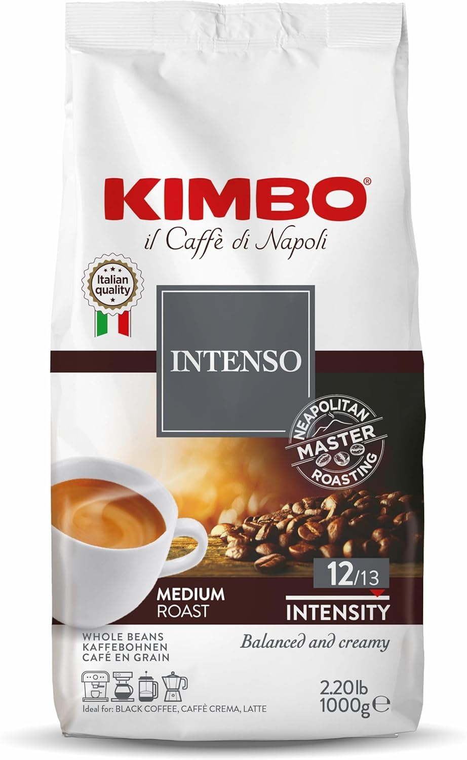 Kimbo Aroma Intenso - Coffee Beans 1kg (1 kg, Whole bean)