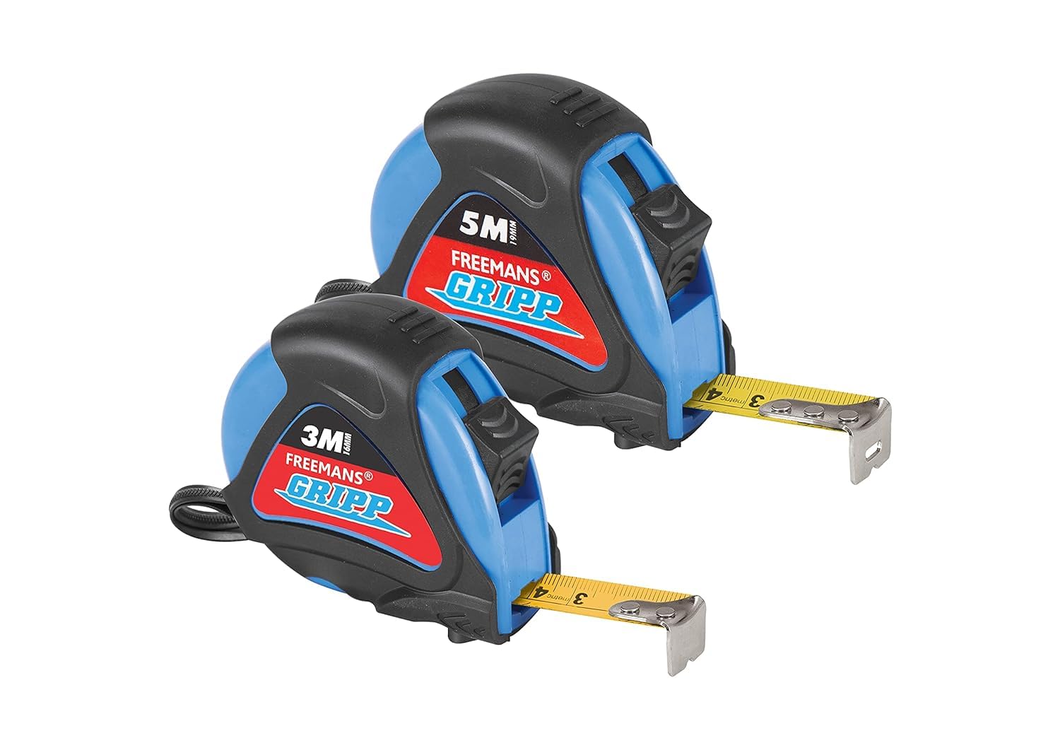 GOYALKART FREEMAN GRIPP 3m:16mm and 5m:19mm Steel Measuring Tape Combo Pack - (Blue) With Rubberized Unbreakable ABS case || Pause Button || Click Action Front Lock and Belt Clip || Combo Pack-image-8