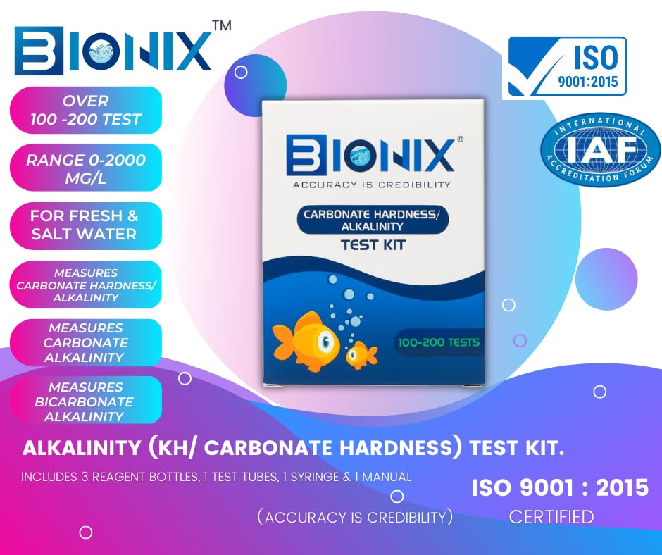 Image of BIONIX Carbonate Hardness(KH), Alkalinity Test Kit for Fresh & Saltwater
