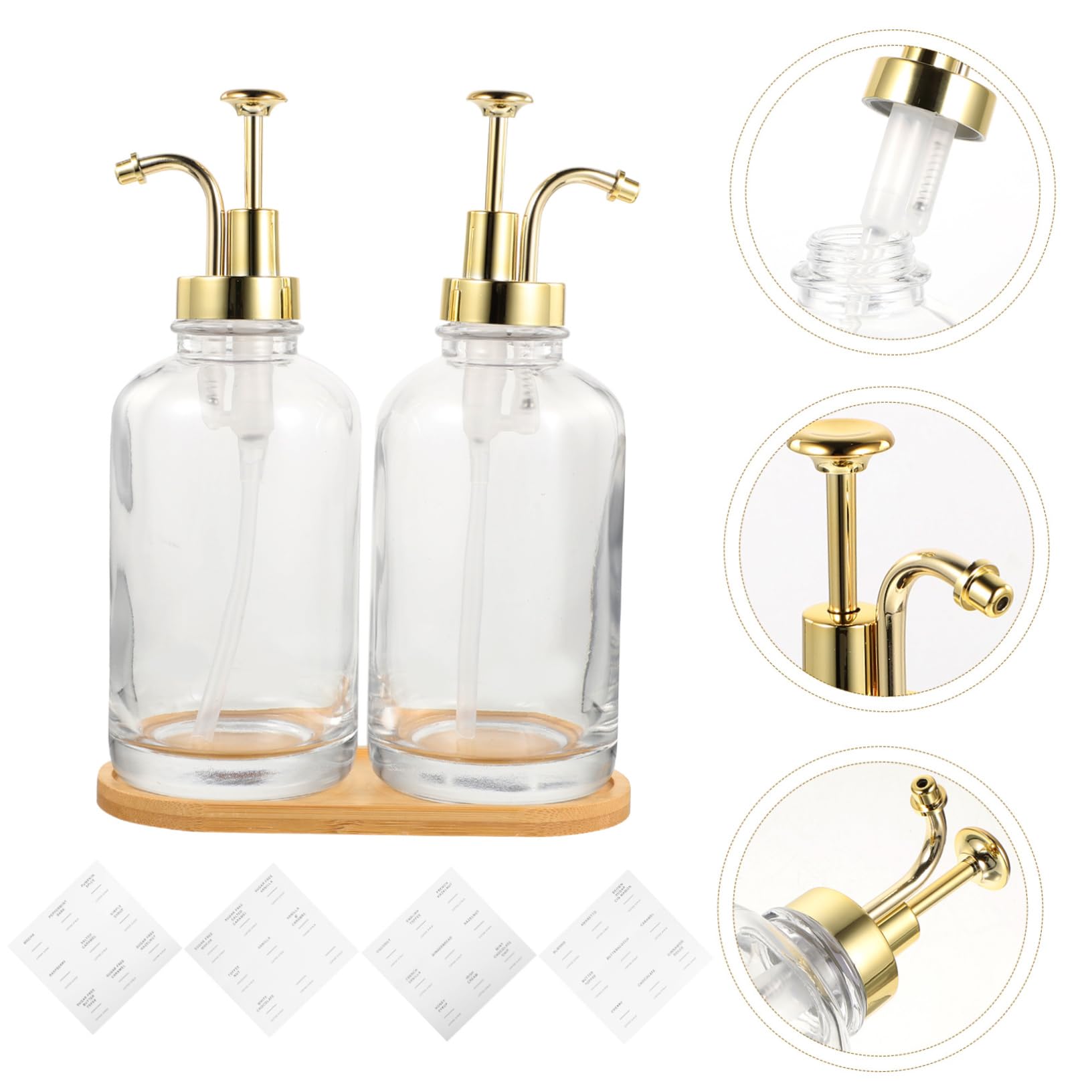 POPETPOP 1ensemble Flacon Distributeur De Sirop Avec Pompe De Bouteilles Pour Café Et Sauces Accessoire Pratique Et Pour Cuisine Et Bar à Café