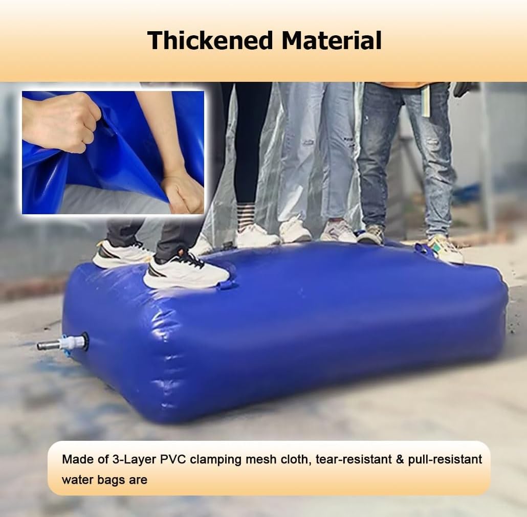 Foldable Water Storage Bladder Containers, 20-1070 Gal Portable Emergency Water Tank Water Bag for RVs Fire Prevention Irrigation(1.4x0.9x0.63m/800L/211gal)