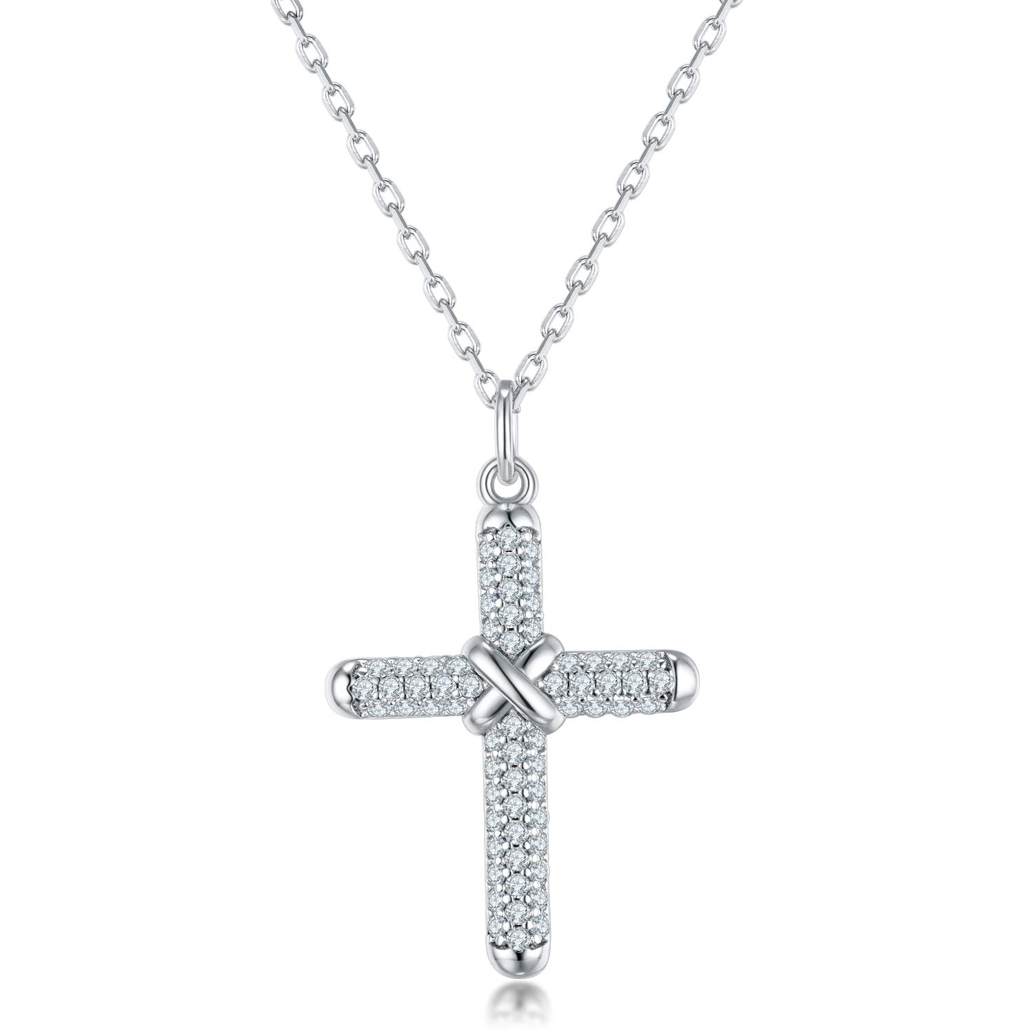 LEKANIWomen's Necklace Gift for Women, Sterling Silver, Cubic Zirconia