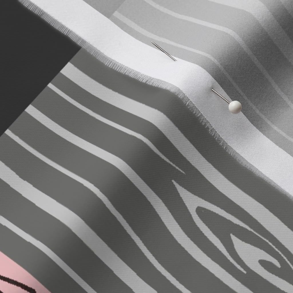 Spoonflower Fabric - Horse Patchwork Pink Black Wild Free Horses Western Cowgirl Printed on Organic Cotton Sateen Fabric by The Yard - Sewing Quilting Apparel Home Decor