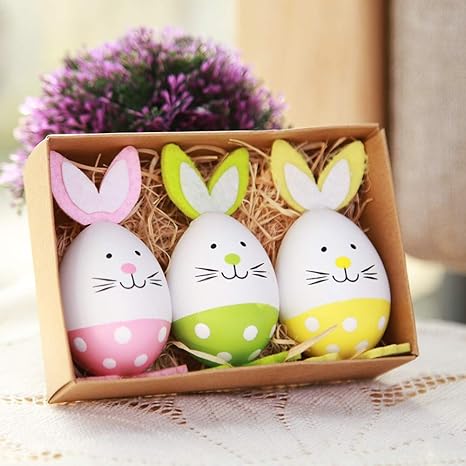 Amazon Co Jp Diyの工芸品のためのイースターエッグ ウサギのイースターエッグのおもちゃ イースターdiyの装飾 2組み合わせオプション ホーム キッチン