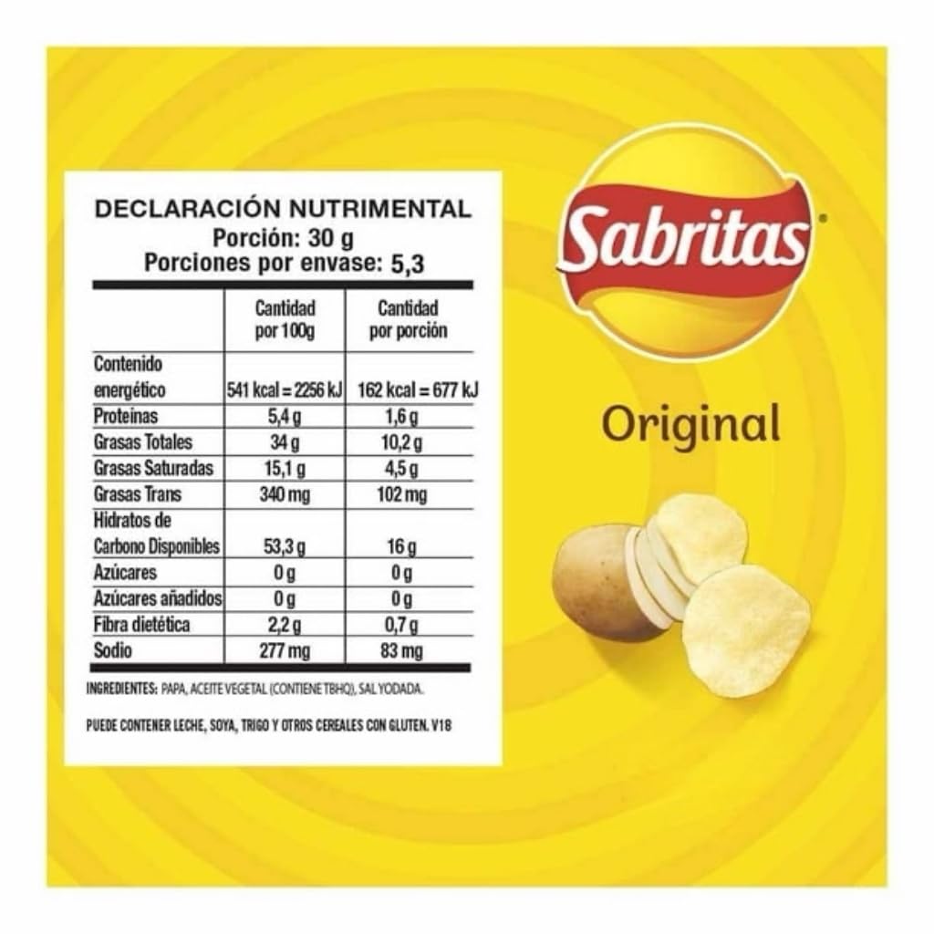 Original CHIPS 45g Box W/5 bags papas snacks Mexican Chips