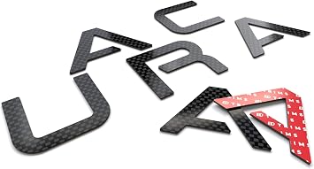 BDTrims Bumper Raised Letters Compatible with Acura TL 2004-2008 Front Raised Carbon Fiber