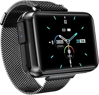 GABLOK Smartwatches 2 in 1 Wireless Headset Men's Watch Large Screen Bluetooth 5.0 Call Music Electronics (Color : Mesh Belt Black, Size : 1)