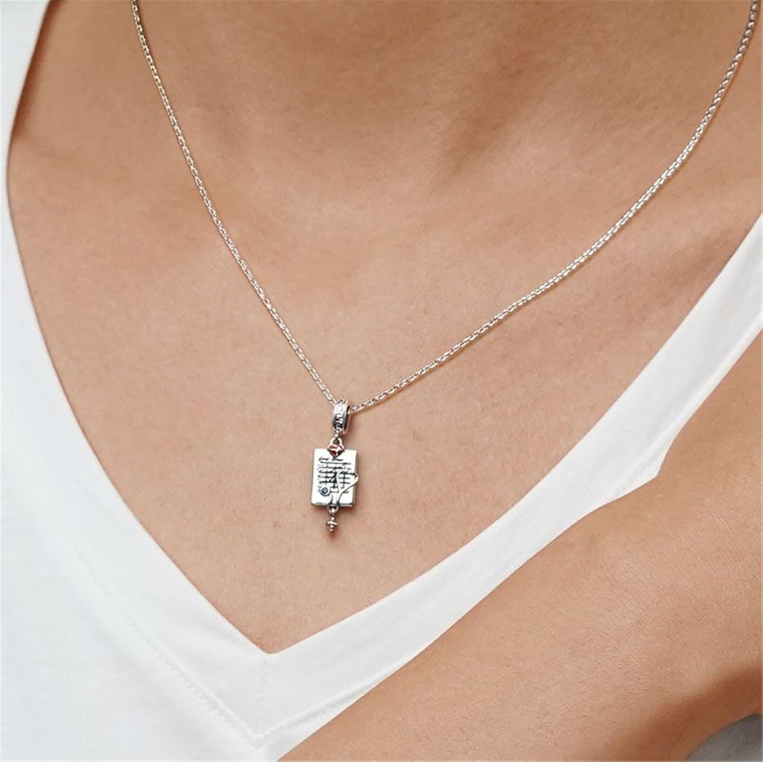 GNOCE Doctor Stethoscope Pendant Charm 925 Sterling Silver Dangle Charms for Charms Bracelet Jewelry Gift for Women Fit Snake Chain Bracelets/Necklace