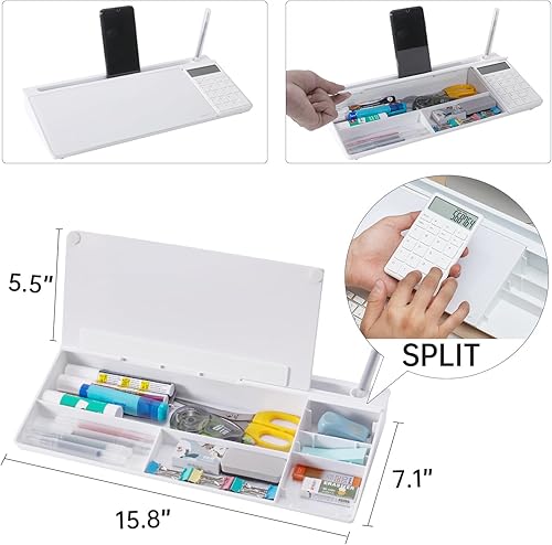 Vista 100 de TSJ OFFICE - Pizarra blanca para escritorio que se borra en seco para oficina, hogar y estudiantes, soporte para teclado de computadora, Base