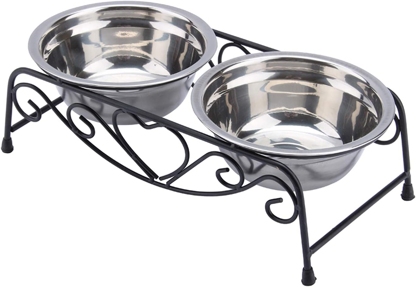 Stainless Steel Double, Food Water Bowls Feeder Dishes Small Dog Bowls Dog Cat Shelf Stand