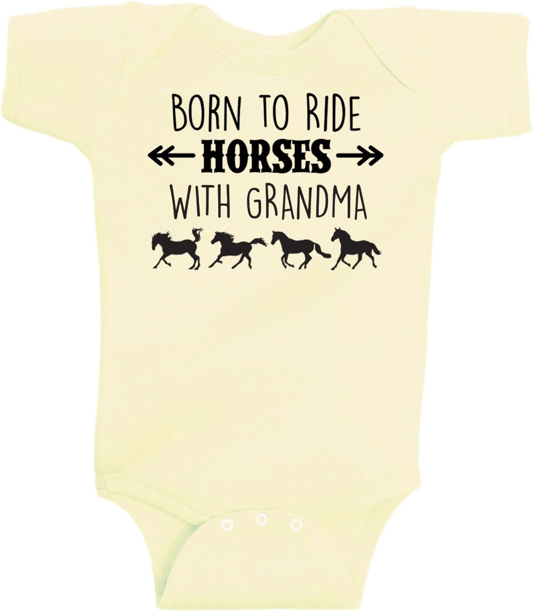 Equestrian Creations Born to Ride Horses with Grandma One-Piece Bodysuit