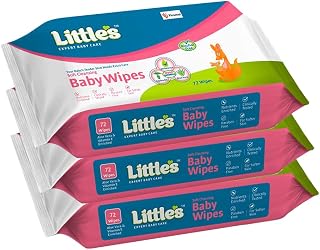 Little's Soft Cleansing Baby Wipes with Aloe Vera, Jojoba Oil and Vitamin E (72 wipes) - Pack of 3 Price In India