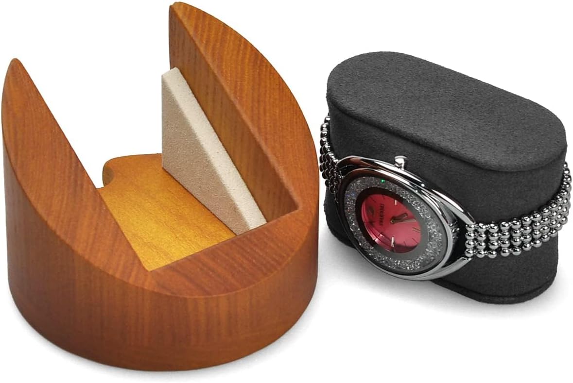 Solid Wood Single Watch Display Jewelry Watch Showcase Display Stand (Grey)