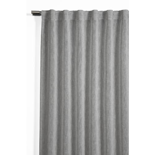 Gardinia Tenda con Passanti Nascosti, Filtrante, Trasparente, Look Naturale, Grigio Argentato, 140 x 245 cm