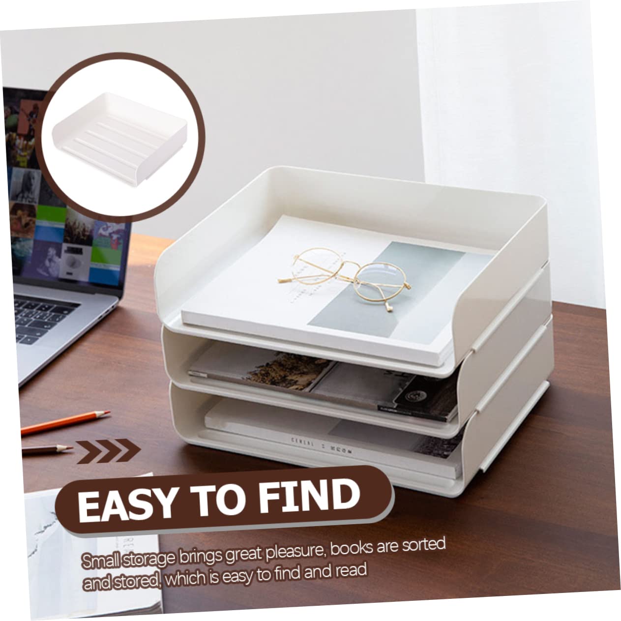 NUOBESTY 2 Pezzi Organizer Scrivania Impilabile Plastica Vassoio Documenti e Multi Scomparti per Ufficio e Casa Resistente e Facile Usare