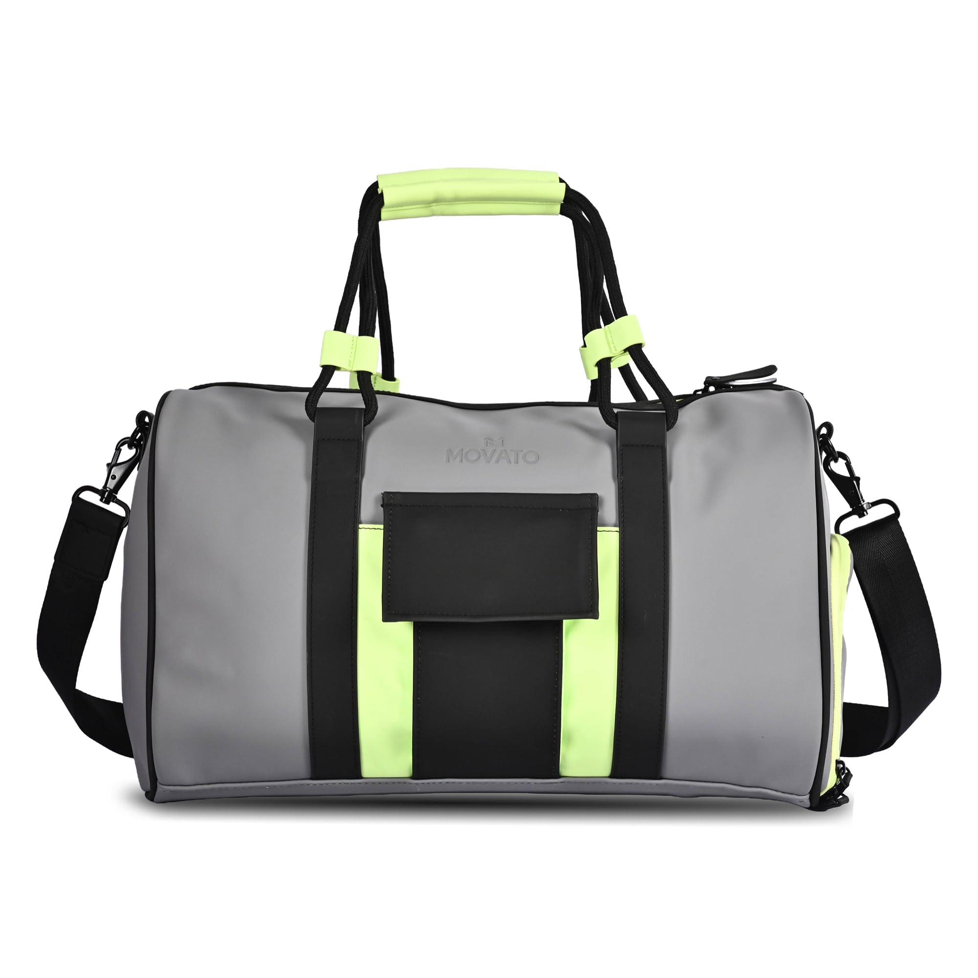 HOUSTON Premium Duffle Bag for Travel & Gym | 33L Large Capacity | Separate Shoe Compartment | Water-Resistant Fabric | Trolley Sleeve & Hidden Pockets | Stylish Duffle Bag (Dual Colour) | Grey-image-13