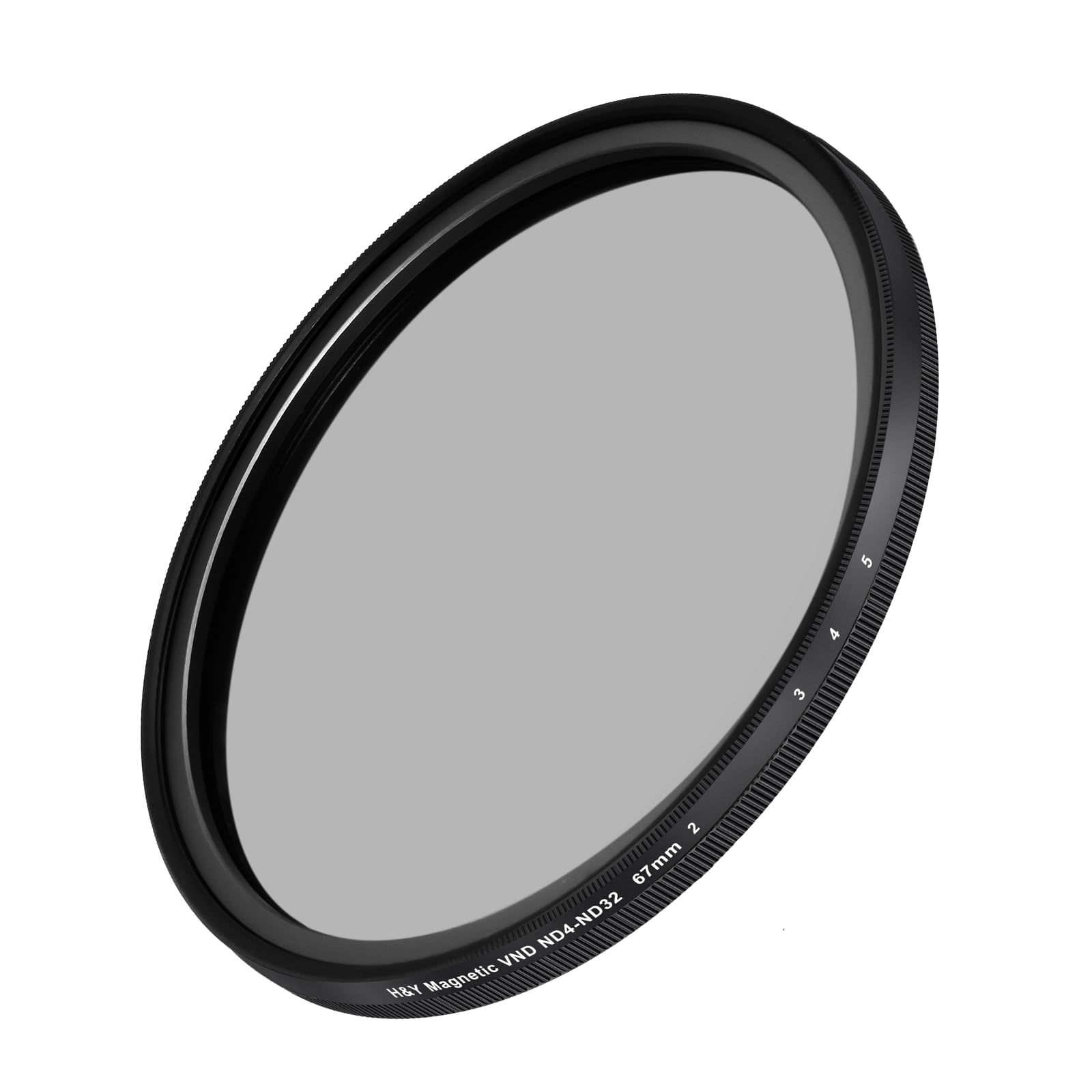 H&Y Filtro ND variable ND4-ND32 (2-5 paradas), VND atornillado de 67 mm, filtro de densidad neutra con vidrio óptico multicapa MRC, tapa magnética y diseño apilable