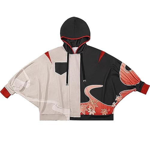 Unisex Game Cosplay 3D Print Pullover Hooded Anime Sweatshirt Bat-sleeve