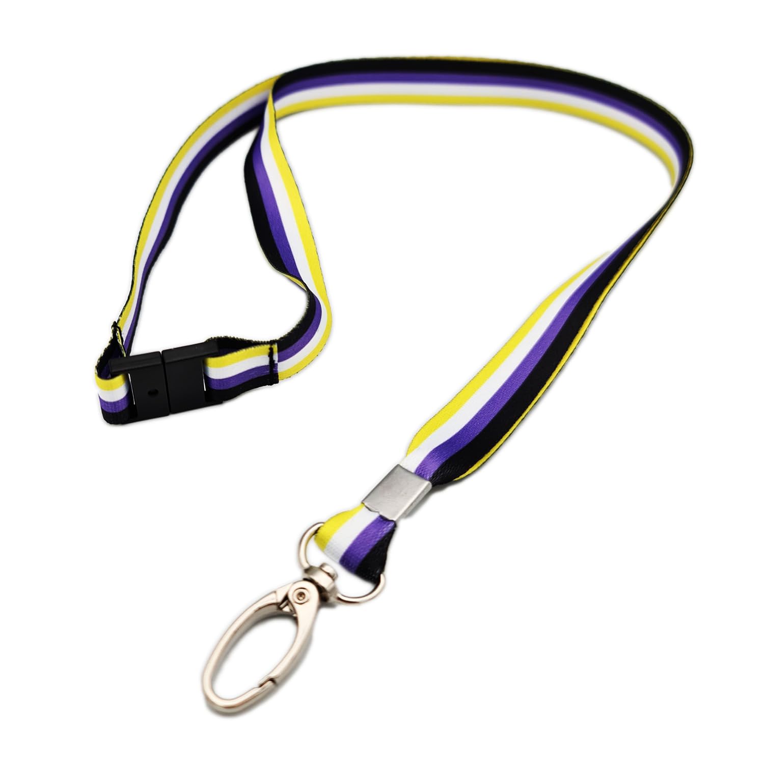 ALG ID Cards 3 Pack - Non-Binary Lanyard Pride Flag Badge Holder, Yellow White Purple Black Comfortable Safety Lanyard 15mm Wide - Identity Neck Strap, Inclusive Festival Work School Accessory Gift