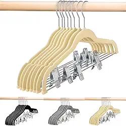 Kit 6 Cabides Veludo Presilhas Metal Adulto Reforçado Premium Calça Saia Camiseta Antideslizante (Cinza)