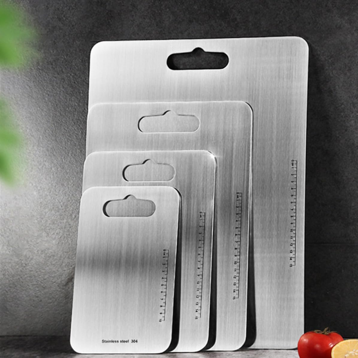 Tagliere da Cucina in Acciaio Inox Rettangolare Reversibile