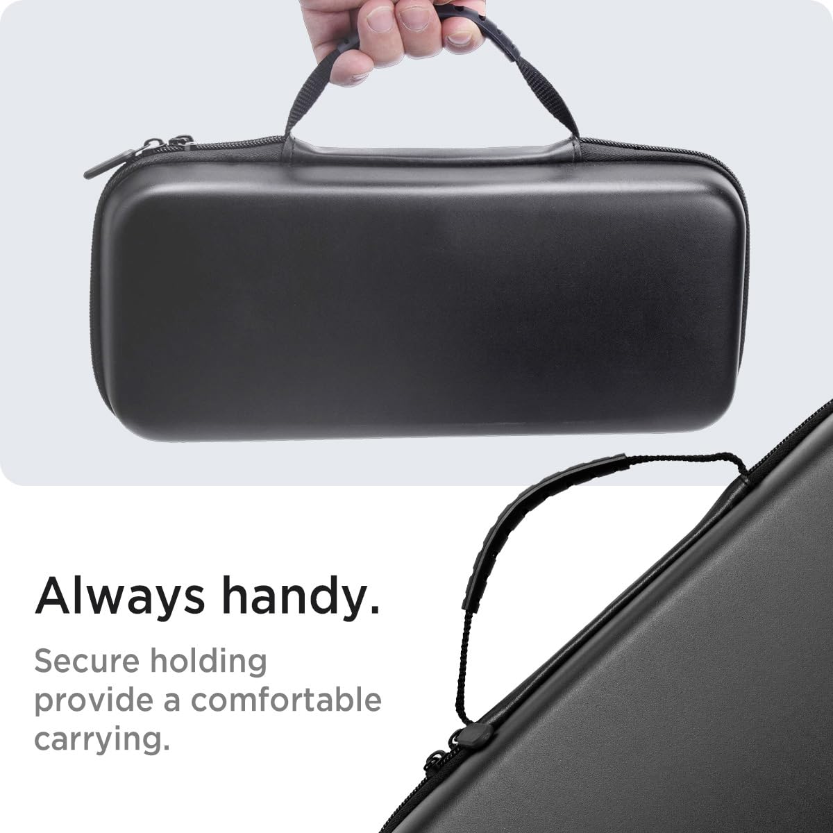 Miimall Funda de Transporte Compatible con ASUS ROG Ally X 2024/ROG Ally 2023, Bolsa de Portátil de Piel Sintética, Dura Antiarañazos Antigolpes Funda Protectora de Viaje con Bolsillos, Negro