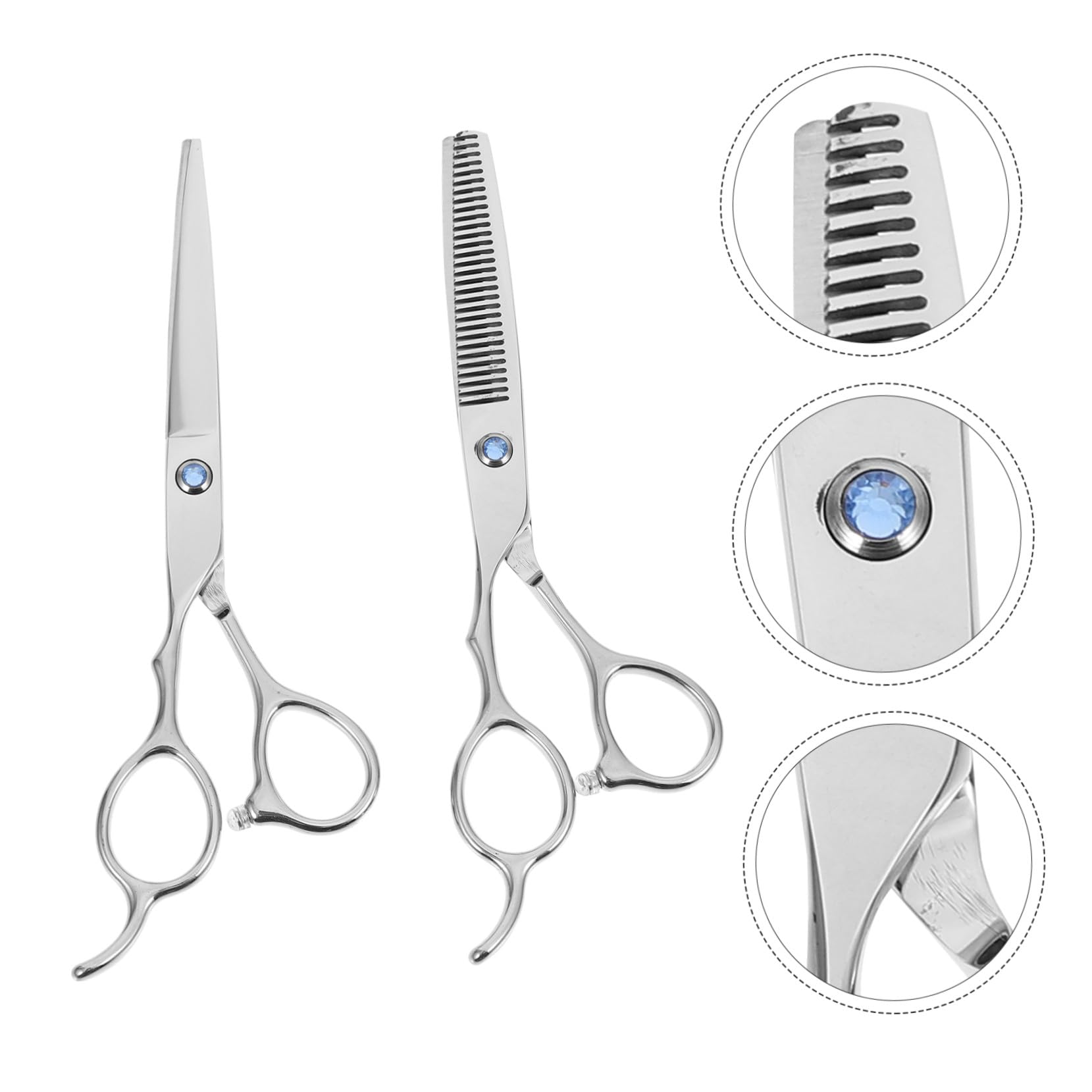 Ciseaux à Cheveux Gauchers en Acier Inoxydable 2 Pièces 6 Pouces Plat et Dentelé pour Coiffeurs Professionnels Ergonomiques Usage Salon et Domicile