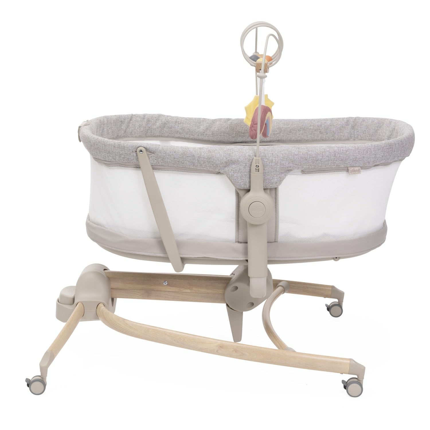 Chicco Baby Hug 4en1 Armonía, Cuna, Hamaca, Trona y Silla de Mesa 0-36 Meses, Altura Regulable con Pedal, Barra de Juego y Tela de Red para Circulación de Aire, Solución Ahorraespacio